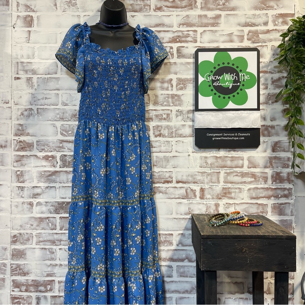 Max studio Blue Floral Women's Dress large